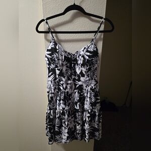 No Boundaries Black and White Floral Dress
